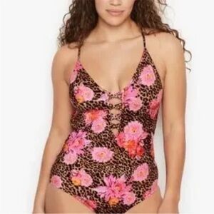 Victoria's Secret Pink and Orange Floral One Piece